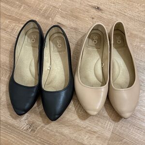 SO Women's Black and Cream Flats